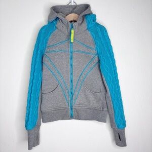Ivivva Thick Knit Remix Full-Zip Scuba Hoodie Size 8